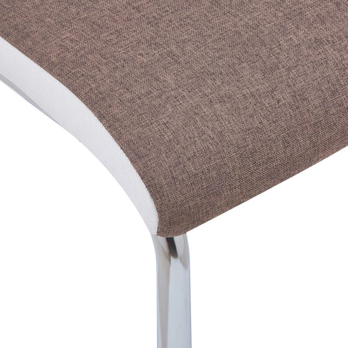Swen Studio -  Cantilever Dining Chairs 6 pcs Brown Fabric